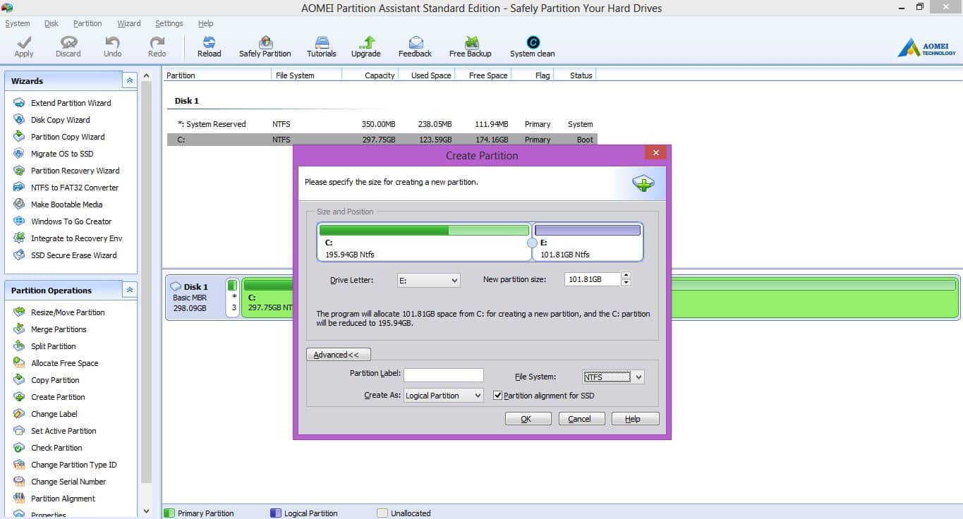 aomei partition assistant standard edition review & free download